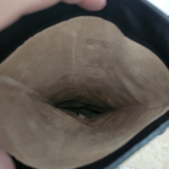 Michael Kors Hamilton Riding Boots Women’s Size 7.5 Black Leather Knee High Gold - Picture 9 of 12